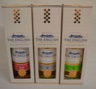 3 bottles of The English Single Malt Whisky from the St George Distillery Norfolk small batch