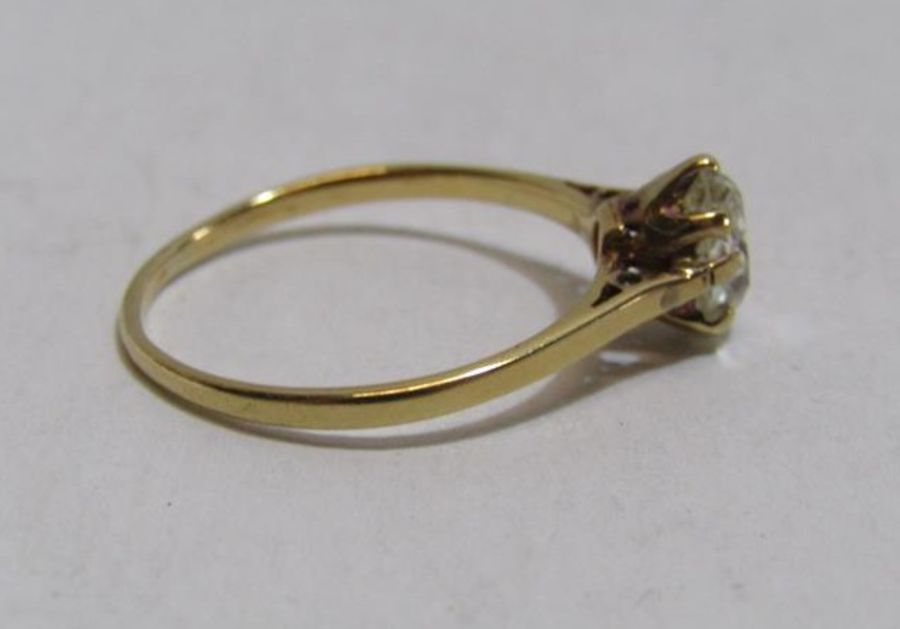 Tested as 18ct gold single stone pear shaped diamond 0.75ct ring - ring size N - total weight 1. - Image 4 of 7