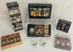Selection of 5 miniature whisky gift sets including William Grants, Glenfiddich and Bells, 2