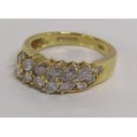 18ct gold & diamond set ring 5.85g size N total approx. 1.15ct