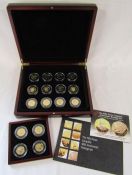 Cased London Mint Set fifty pence complete 40th anniversary prestige set - proof set and 24ct gold