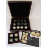 Cased London Mint Set fifty pence complete 40th anniversary prestige set - proof set and 24ct gold