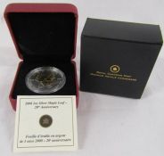 2008 1oz silver Maple Leaf 20th Anniversary - Royal Canadian Mint