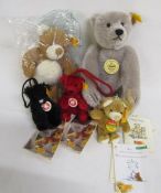 Steiff teddy bears - keyring 110160 - red hanging bear 027857 - black hanging bear 027888 -