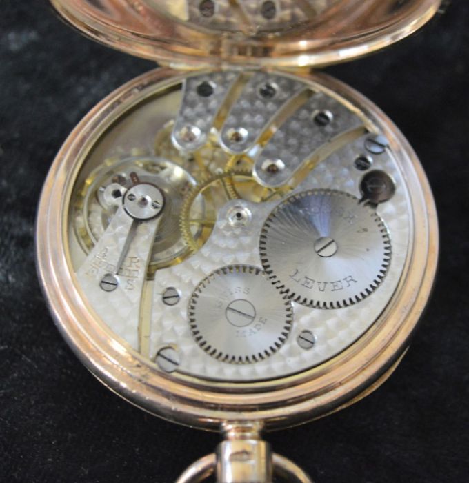 9ct gold Rolex pocket watch, stamped 375 on outer & inner case, dia. 5.0cm total weight 86g - Image 4 of 5