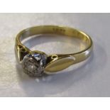 18ct gold illusion set diamond solitaire ring - 0.05ct - total weight 2.5g - ring size J