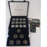 Westminster cased set of Royal Mint 29 fifty pence coins and a five pound coin issued for 2012
