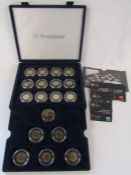 Westminster cased set of Royal Mint 29 fifty pence coins and a five pound coin issued for 2012