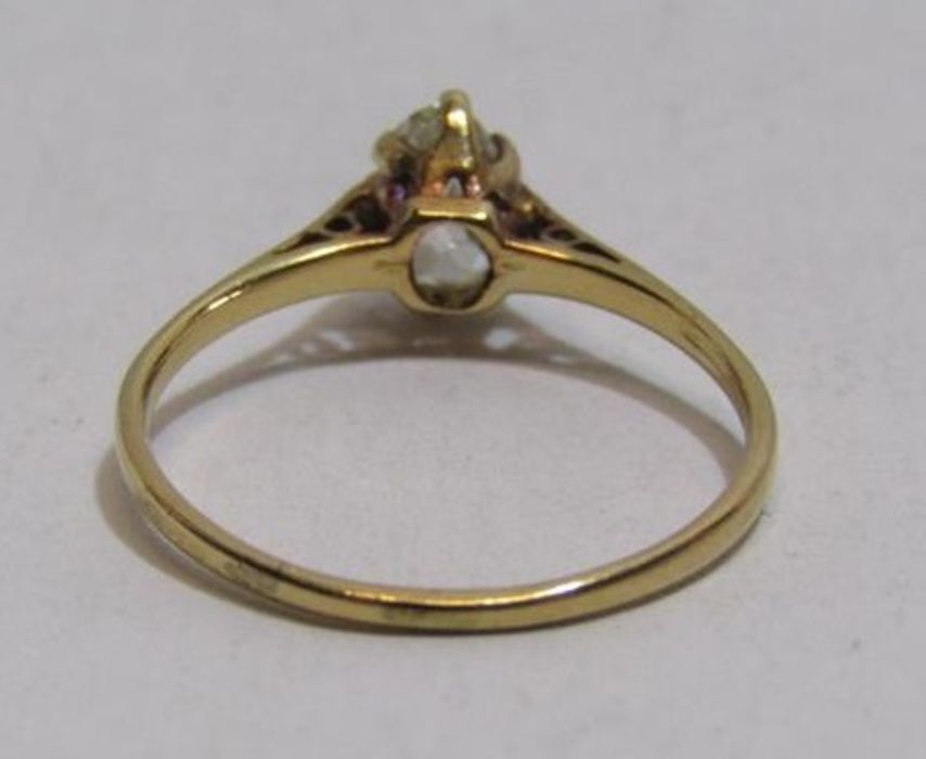 Tested as 18ct gold single stone pear shaped diamond 0.75ct ring - ring size N - total weight 1. - Image 3 of 7