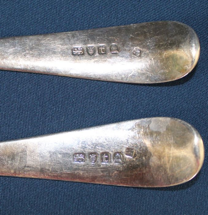 Pair of Georgian silver basting spoons, Peter & Ann Bateman, London 1794, 5.74ozt - Image 3 of 4