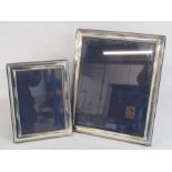 2 silver photo frames both Carr's of Sheffield 1997 approx. 21cm x 16cm and 29cm x 24cm