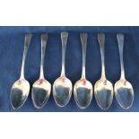 Set of 6 Georgian silver dessert spoons, William Eley, William Fearn & William Chawner, London 1811,