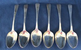 Set of 6 Georgian silver dessert spoons, William Eley, William Fearn & William Chawner, London 1811,