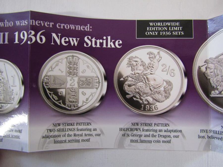 Edward VIII new strike pattern 1936 year set - 6 replica coins including crown, florin, shilling, - Image 4 of 11