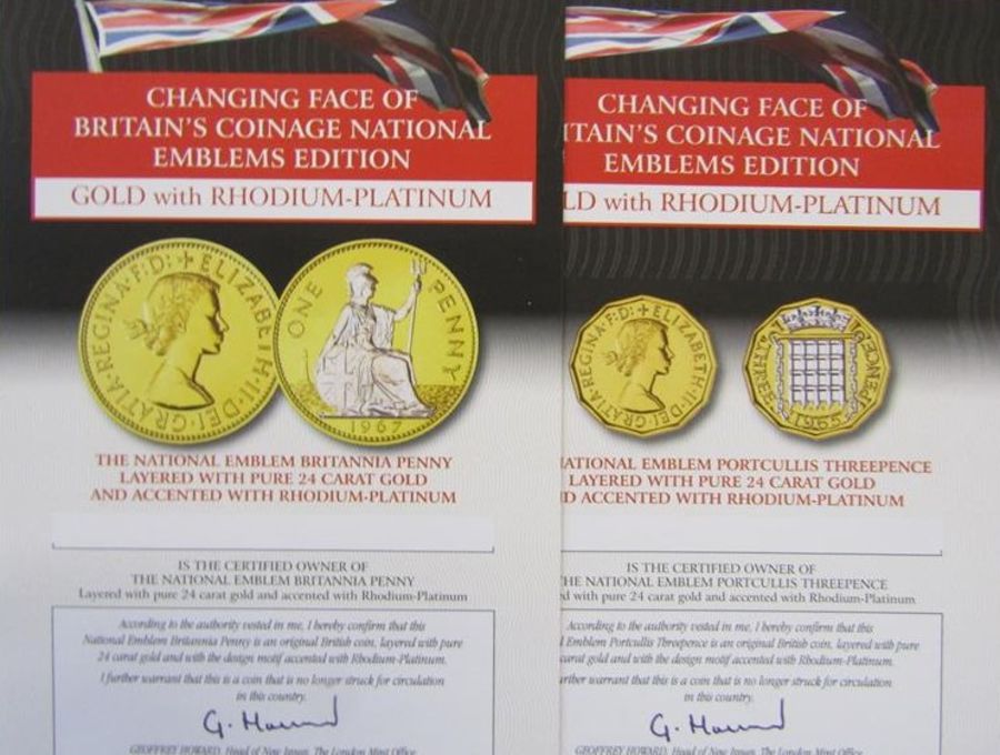 Collectors coins including 3 x first decimal coin set, Nation Emblem Portcullis and Britannia both - Image 3 of 4