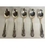 Set of 5 Victorian silver James and Walter Marshall dessert spoons, Edinburgh 1846, total weight