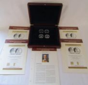 Cased part set of 'The Great Monarchs Silver Proof Coin Collection'