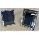 Two silver photo frames - Carrs of Sheffield 2001 17cm x 22cm and 1997 15.5cm x 20.5cm