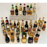 Large collection of approximately 56 miniatures, including Burberry, Guinness, Bells etc