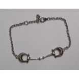 Clogau 925 sterling silver snaffle bit equestrian chain bracelet - total weight 0.216ozt