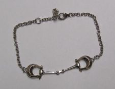Clogau 925 sterling silver snaffle bit equestrian chain bracelet - total weight 0.216ozt