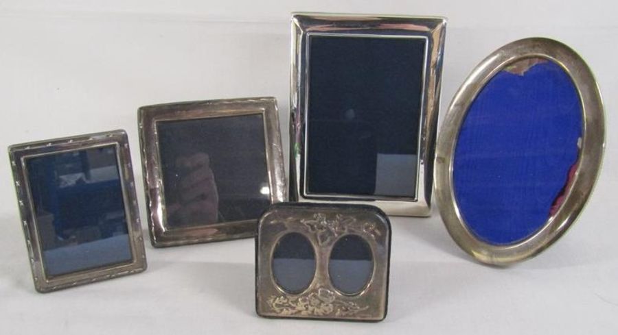 5 small silver picture frames Carr's of Sheffield 1996 - P J Panton Birmingham 1991 x2 - Francis