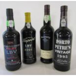 3 bottles of port including Porto Petre's 1995, Nieport LBV, 1995 Port LBV also a Blandy's Madeira