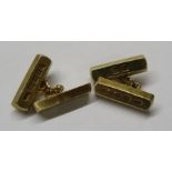 18ct gold - gold bar cufflinks with case total weight 22.0g