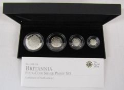 2010 UK Britannia four coin silver proof set