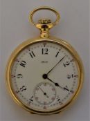 Tiffany & Co. 18ct (stamped 18k) gold pocket watch, dia. 4.8cm total weight 90g