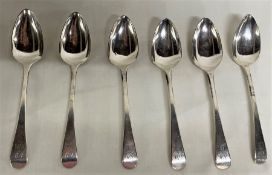 Set of 6 William Bateman silver dessert spoons, 1815 London, total weight 6.43 ozt