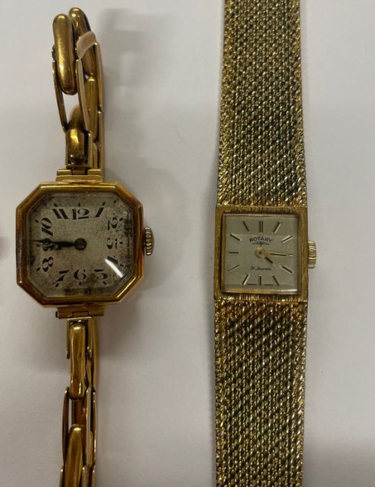 4 wristwatches, including 18ct gold lady's watch with 18ct gold expanding strap (20g total weight) - Image 4 of 7