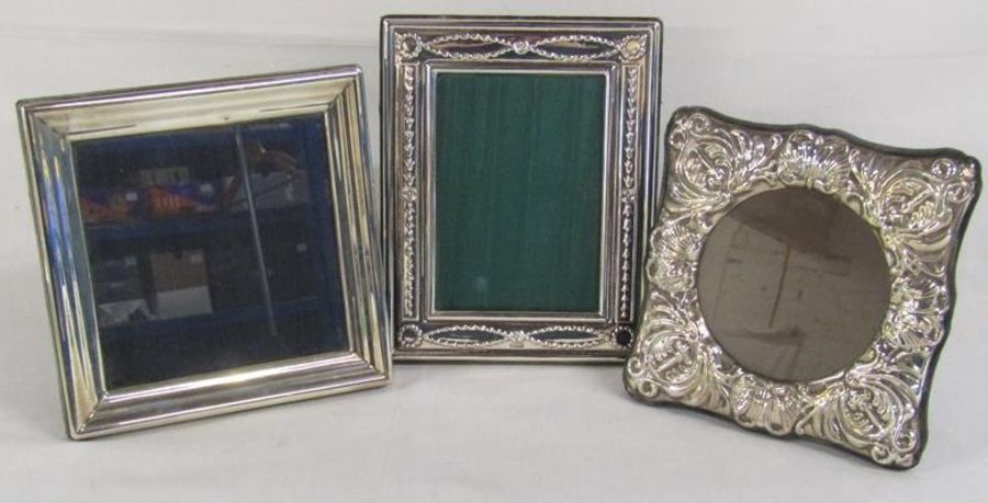 3 silver picture frames P J Panton Birmingham 1998 - Harrods Sheffield 1992 - Carr's of Sheffield
