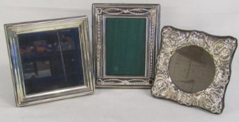 3 silver picture frames P J Panton Birmingham 1998 - Harrods Sheffield 1992 - Carr's of Sheffield