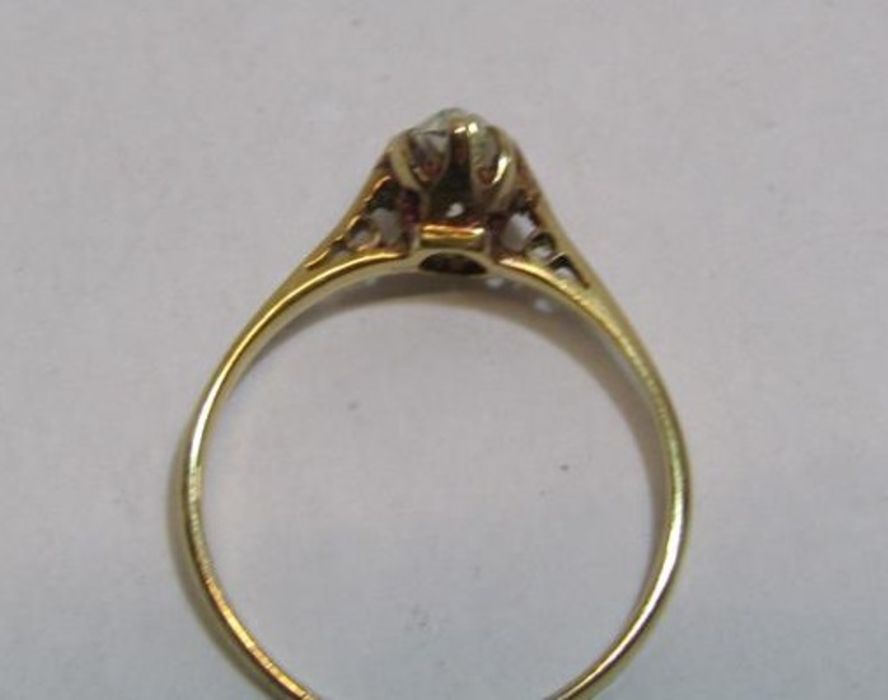 Tested as 18ct gold single stone pear shaped diamond 0.75ct ring - ring size N - total weight 1. - Image 6 of 7