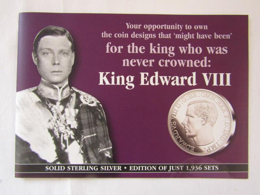 Edward VIII new strike pattern 1936 year set - 6 replica coins including crown, florin, shilling, - Image 2 of 11