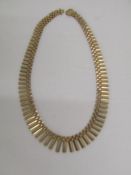 9ct gold flat link necklace 42.7g