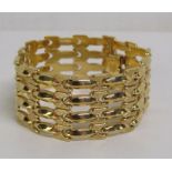 Lebanese gold gate type bracelet marked 750 and testing as 18ct, 31.1g