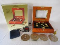 Gold Label Deluxe Bell symphonium with burled wood box and 10 interchangeable discs (5 Christmas / 5