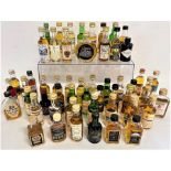 Selection of approximately 54 alcohol miniatures, including Campari, Hendrick's Gin, Tia Maria, etc