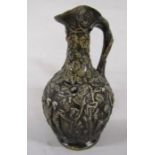 Wood effect jug with oak trees, acorns and cherub decoration approx. 30cm tall