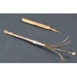 Silver cocktail swizzle stick & silver Mappin & Webb toothpick