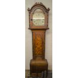 Victorian 8 day longcase clock with painted dial in a mahogany case maker Jonathan Hodge Helstone.