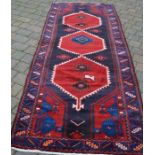 Deep ground Persian runner, with repair 300cm by 115cm