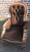 Victorian spoon back armchair