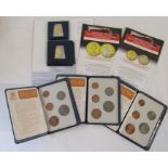 Collectors coins including 3 x first decimal coin set, Nation Emblem Portcullis and Britannia both