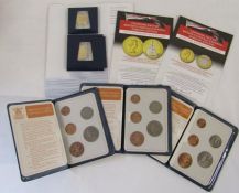 Collectors coins including 3 x first decimal coin set, Nation Emblem Portcullis and Britannia both