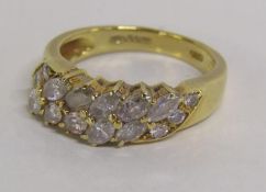 18ct gold & diamond set ring 5.85g size N total approx. 1.15ct