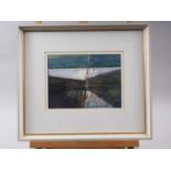 Charles Bartlett: watercolours, "Moonlight", 6" x 8 1/4", Bohun Gallery label verso, in painted
