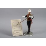 A Michael Sutty limited edition porcelain model of the Royal Marines drum major, 168/250, 12 1/4"